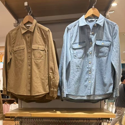 女装牛仔工装衬衫/长袖水洗产品衬衣空调衫外套新款480004/479579