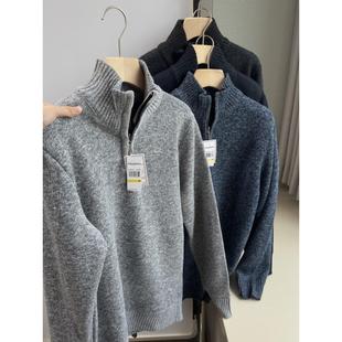 休闲拉链针织衫 出口美单 25秋冬男装 内里加绒加厚 毛衣 79.9美D