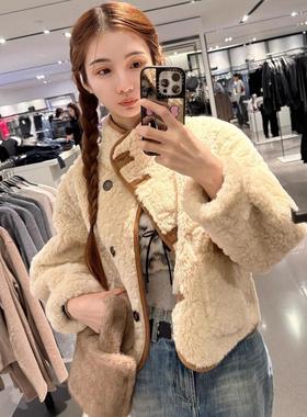 秋冬季新品女装羊羔抓绒毛双面两面穿夹克外套 6318254 704