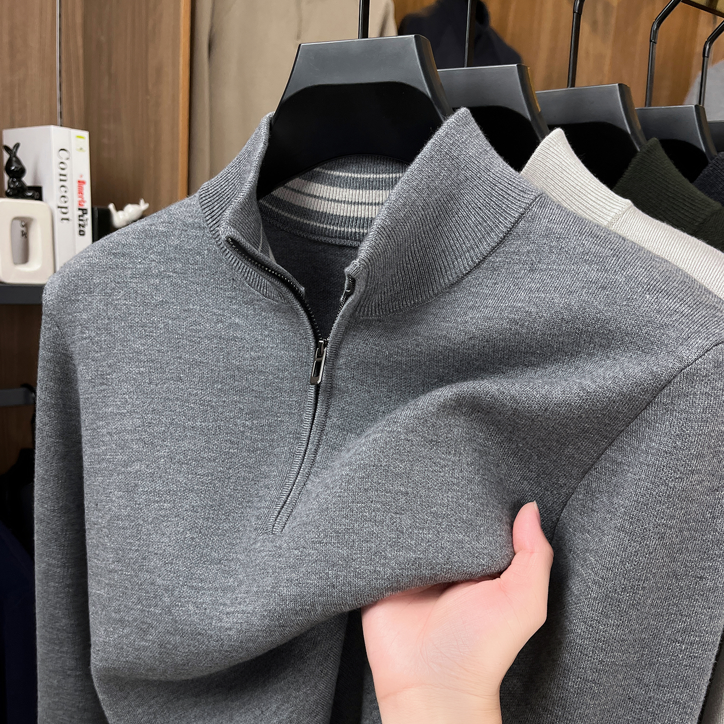 男士精仿细针羊毛针织衫毛衣