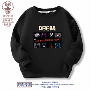 roblox doors figure 逃离大门衣服卫衣儿童长袖外套童装男童印花