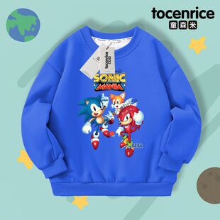 刺猬索尼克衣服儿童卫衣长袖sonic童装外套春秋季男童超音鼠上衣T
