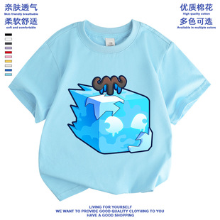 上衣 t恤roblox游戏果实水果盒子男童夏季 blox fruits衣服儿童短袖
