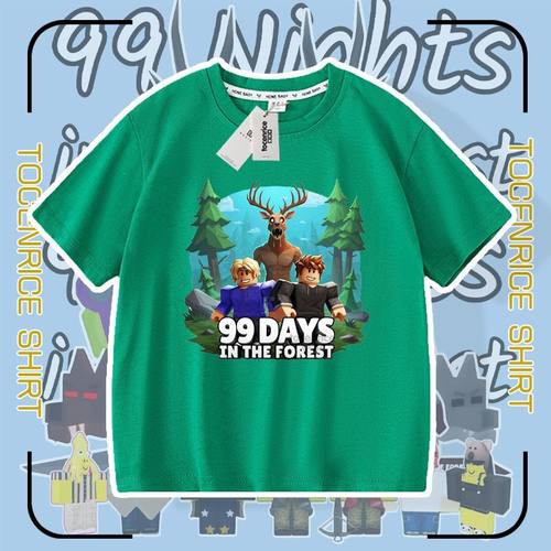 99nights in the forest roblox衣服儿童t恤森林中的99夜短袖夏季