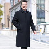 宽松商务休闲外套爸爸装 春秋季 中老年人大衣 过膝风衣中年男士 长款