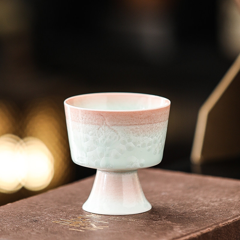结晶釉渐变窑变陶瓷茶杯高脚杯茶具气质优雅品茶杯主人杯功夫茶具,餐饮具,茶杯,淘宝优惠券,粉丝福利购,淘宝优惠卷