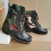 清仓5302库存高帮战靴男老式 方头工装 靴子春秋头层压花牛皮皮趟底