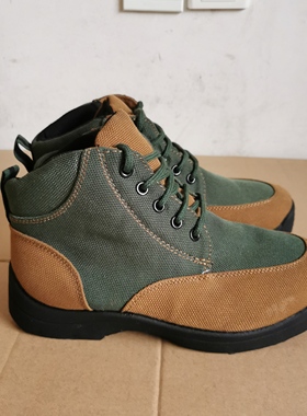 3539库存正品05棉鞋黄绿色系带保暖男冬季加绒防滑结实老式防寒鞋
