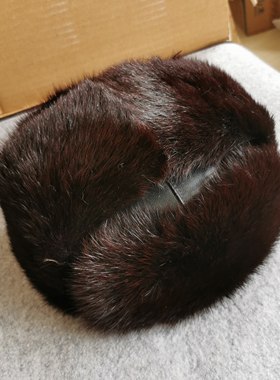 库存老式旱獭雷锋帽男士冬季中老年皮草帽子保暖真皮真毛总统帽