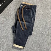 抽绳裤 松紧腰牛仔裤 百搭弹力休闲男士 潮流修身 子男 男九分春秋爆款