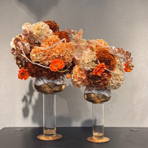 高端玻璃花器花艺整体发货