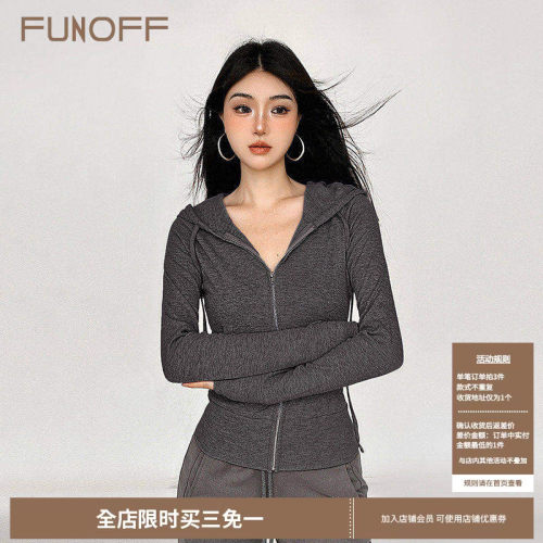 美式复古运动灰色连帽针织卫衣春