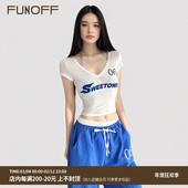 美式 复古字母印花两件套短袖 T恤上衣休闲宽松阔腿长裤 FUNOFF 套装