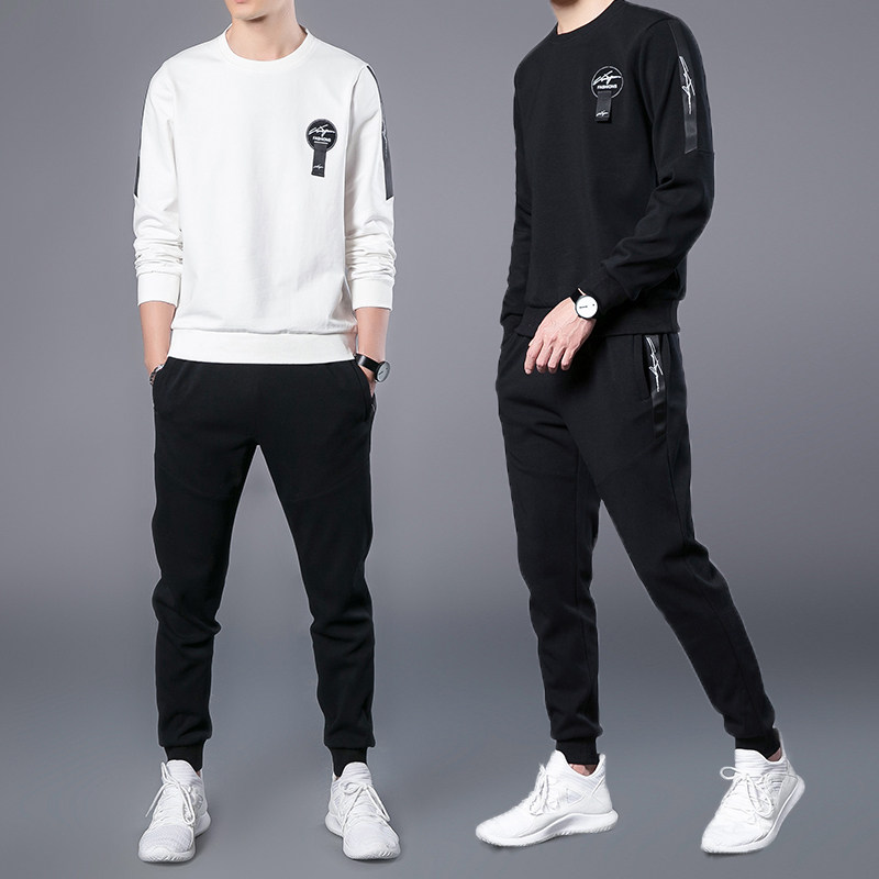 卫衣男休闲运动套装男士长袖T恤森马361花A21以纯官方旗舰店官网