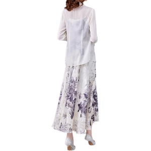 RM19140#雪纺裙子时尚两件套圆领套装裙网纱女士修身连衣裙2023夏季新款