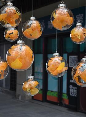 仿真银杏叶透明球装饰吊饰球秋天