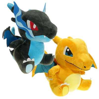 宝可梦Pokemon Q版百万喷火龙XY版小火龙进化版橙色 蓝色毛绒公仔