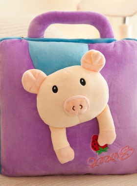 卡通抱枕被子两用办公室汽车内靠枕靠垫午睡毯子二合一多功能折叠