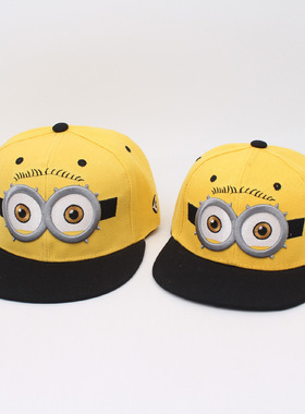 可爱卡通小黄平檐休闲棒球帽男女通用春季遮阳防晒亲子帽