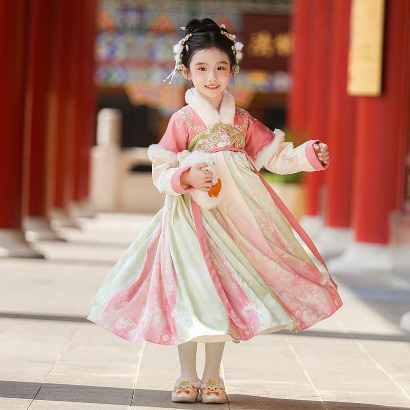 新中式唐装女童秋冬古装汉服