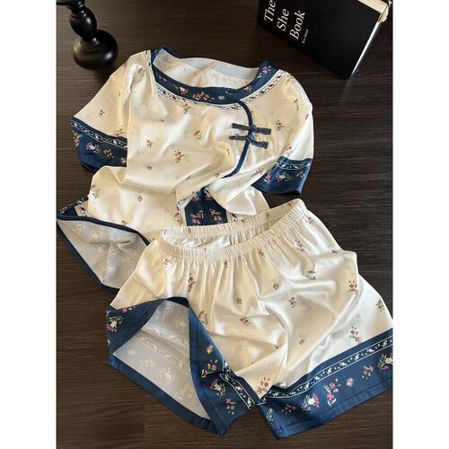 冰丝睡衣女春夏季亲肤家居服套装