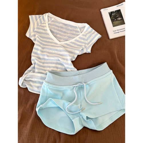 韩版少女甜美慵懒风家居服套装夏