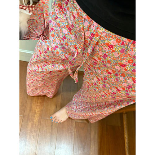 韩系温柔风碎花睡裤女夏天可外出