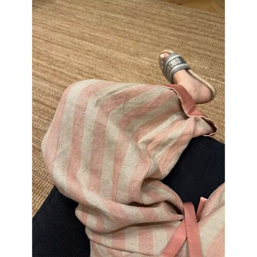 韩系ins风宽松波点阔腿睡裤女款
