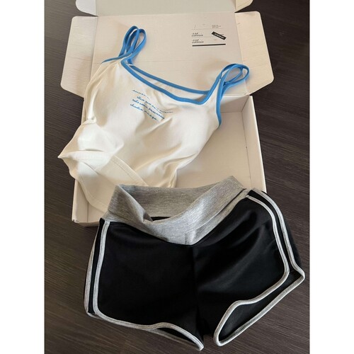 纯欲撞色带胸垫吊带睡衣女家居服