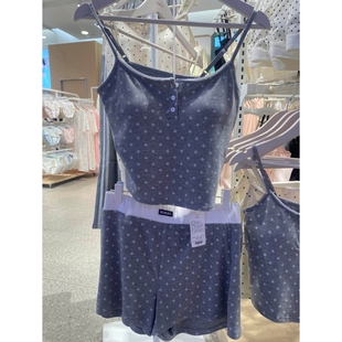 甜美小碎花带胸垫吊带睡衣女春夏2026新款宽松背心短裤家居服套装