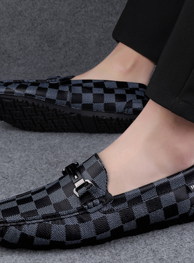 2026春季新款爆款男士豆豆鞋真皮透气韩版高级感轻奢懒人休闲皮鞋