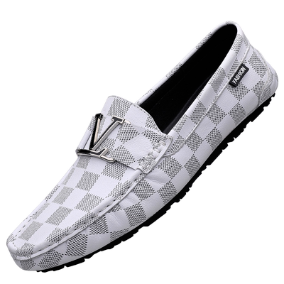 夏季新款豆豆鞋男真皮轻奢商务