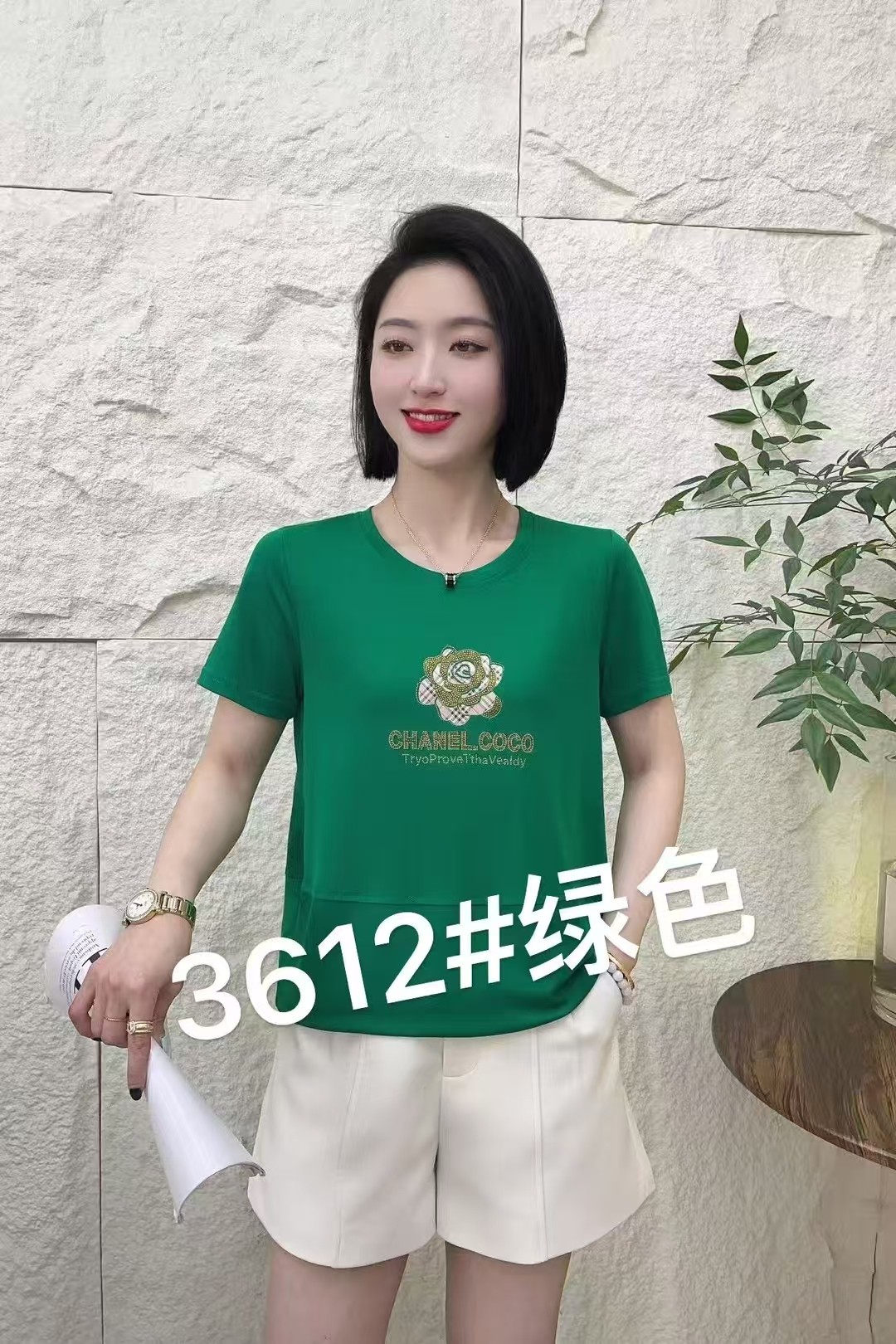 妈妈装夏季新款时尚圆领短袖宽松T恤