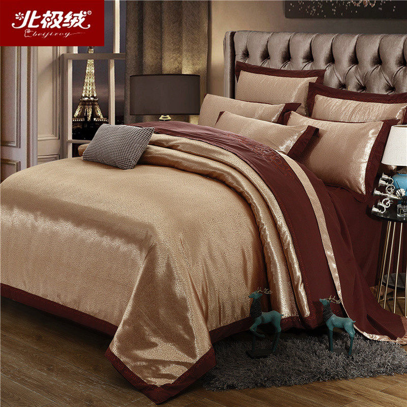北极绒床上用品四件套全棉纯棉欧式床单刺绣贡缎提花被套1.8/2.0m|ruв категории постельные принадлежности, кровать новобрачных/четыре члена рукав/Несколько членов рукав - от Buy2taobao.com для оказания профессиональной услуги покупки агента Taobao