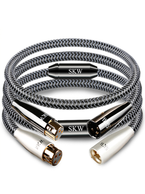 Skw经典发热单晶铜镀银6N Xlr平衡电缆公母电缆前后放大器连接电