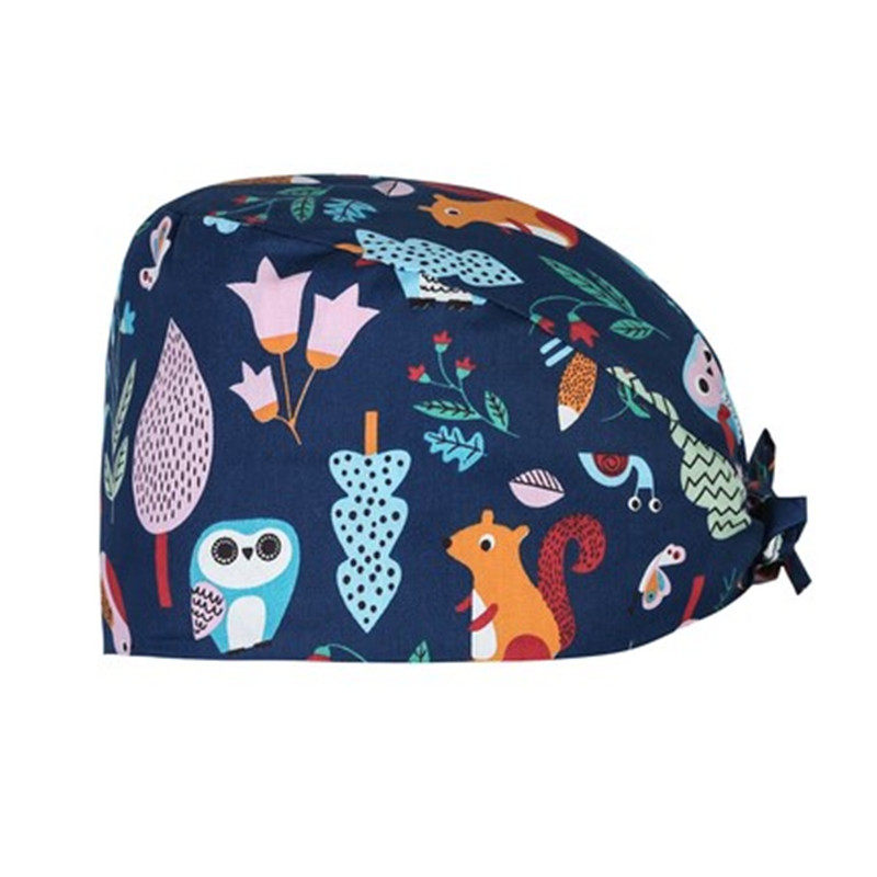 COTTON OPERATING ROOM PRINTED HATS MALE AND FEMALE DOCTORS WORK CAPS NURSE CAPS BANDANAS SURGICAL HATS COSMETIC DENTISTRY