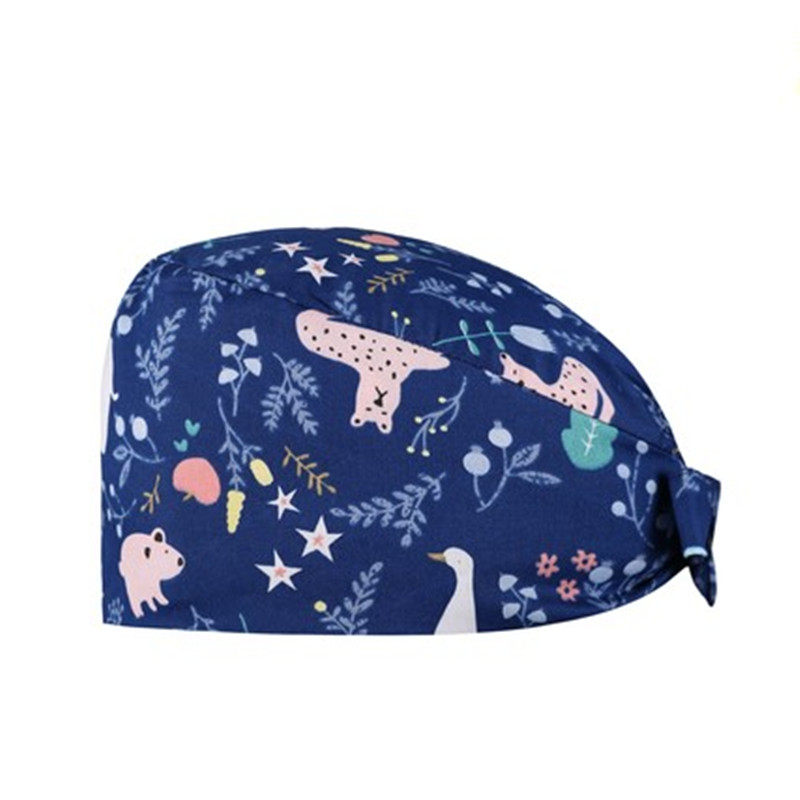 COTTON OPERATING ROOM PRINTED HATS MALE AND FEMALE DOCTORS WORK CAPS NURSE CAPS BANDANAS SURGICAL HATS COSMETIC DENTISTRY