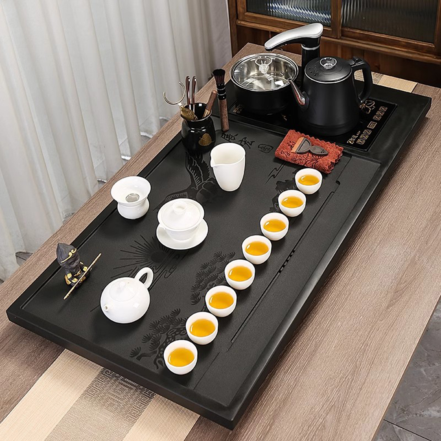 圣立乌金石茶盘功夫茶具套装简约