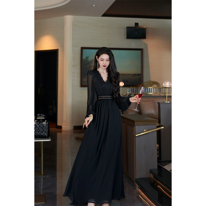 【尤克菲儿】原创设计蕾丝碎花小众名媛气质法式轻奢女装连衣裙