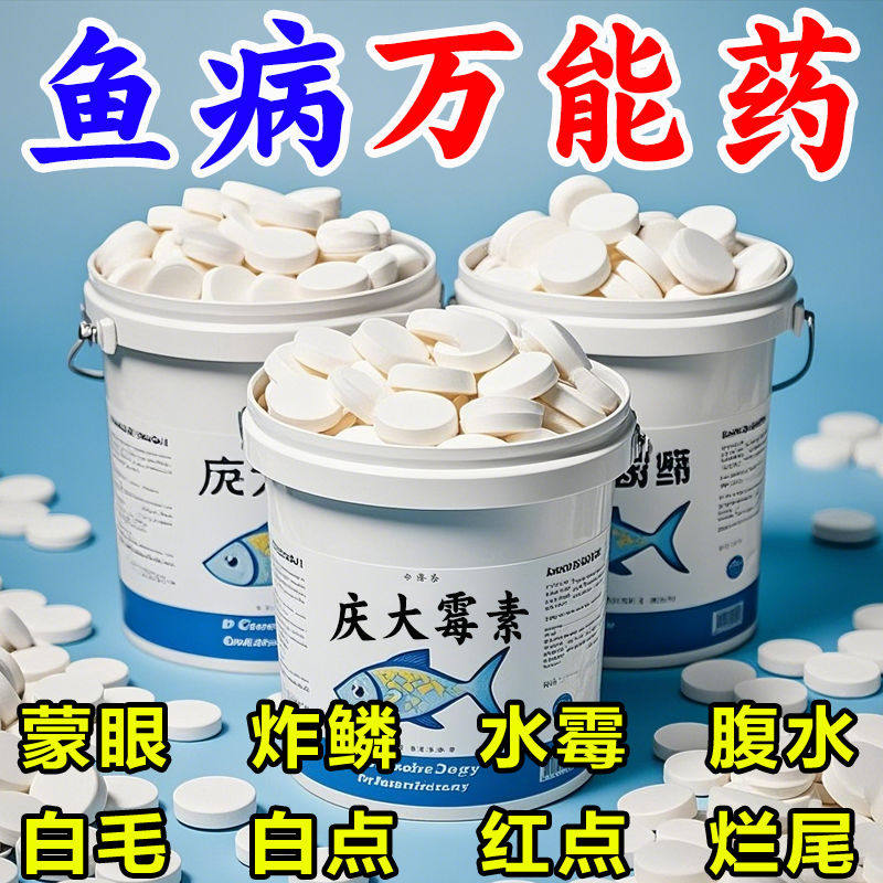 庆大霉素鱼病专用药烂身烂尾白点白毛掉磷蒙眼杀菌净水康硝化细菌