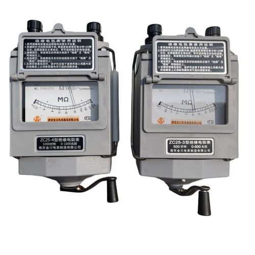 ZC25-3铝壳摇表2500V兆欧11D-10绝缘电阻表测试1000南京地阻仪29B