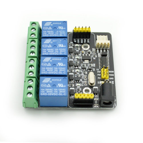 4路四路继电器模块带点动开关控制板串口TTL CXrduino 5V 10A