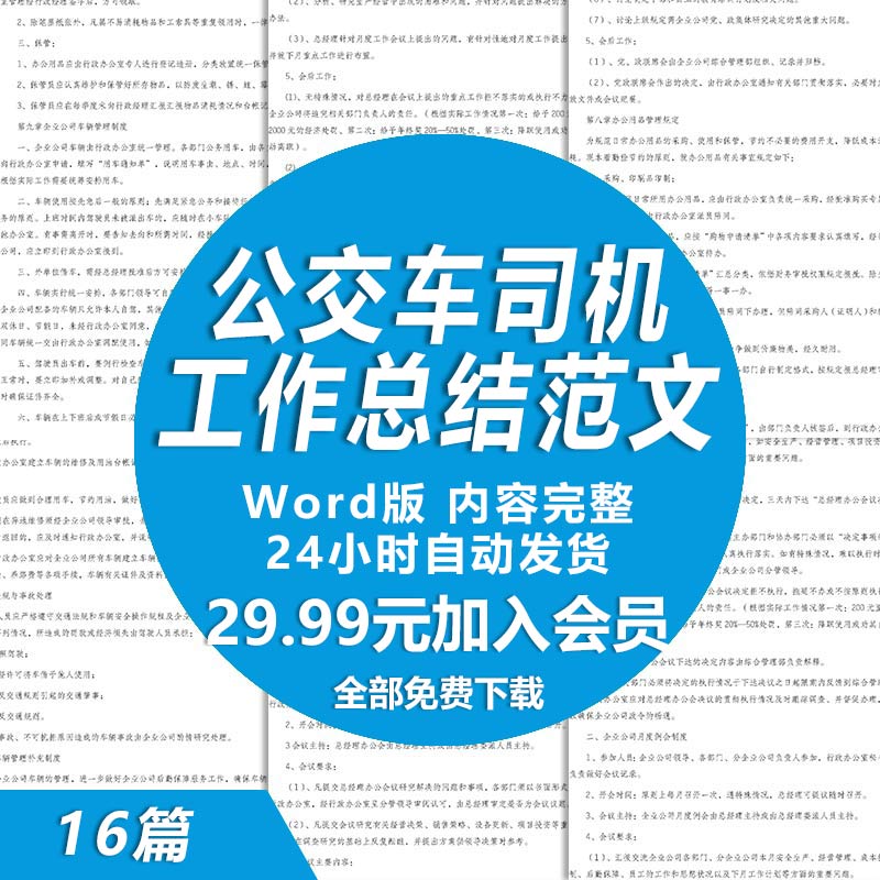 公交车司机年终工作总结范文公交司机驾驶员年度工作总结述职报告 - 实物图
