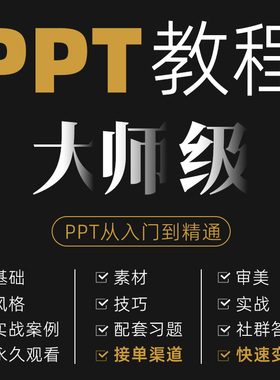 PPT制作课件制作学习视频高级动画设计教程PPT教学培训课程