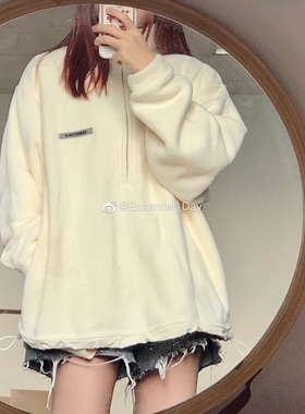 欧阳娜娜同款 FOG Essentials 20ss摇粒绒半拉链卫衣宽松套头外套