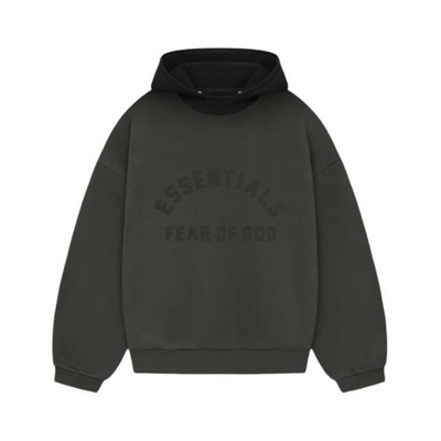 Fear of God Essentials SS24字母印花连帽抓绒套头卫衣 拼接帽衫