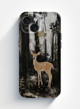 丛林小鹿油画iPhone15promax苹果16小米14/13华为mate60/nova12适用p50一加11菲林手机壳p70全包软壳vivoX100