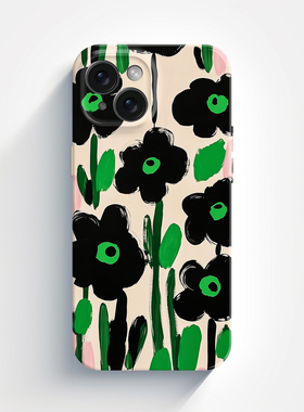 凌乱的花艺术高级感ins适用iPhone16/15手机壳华为mate60菲林畅享70硬OPPOr17苹果13vivos18软IQOO9一加ACE3