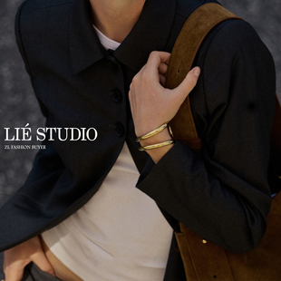 Studio曲线U形几何线条极简风高级开口手镯官方授权 现货Lie