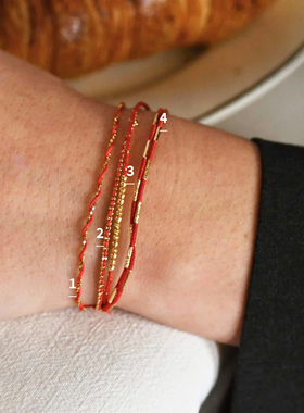 官方授权Fedoma本命年好运红色丝线K金串珠高级小众手链 25SS新款